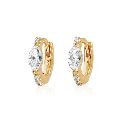 Women's Sterling Silver Luxury Round Ring Earrings