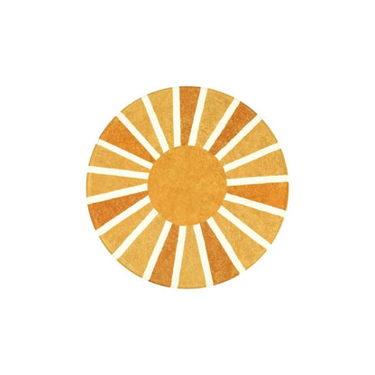 Sun Shaped round Carpet, 1 Count Non-Slip Soft Floor Mat, Decorative Area Rug for Home Living Room Bedroom, Bedroom Decor