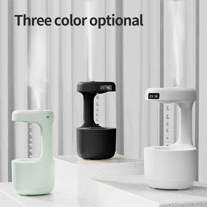 Anti-Gravity Humidifier With Clock Water Fog Sprayer