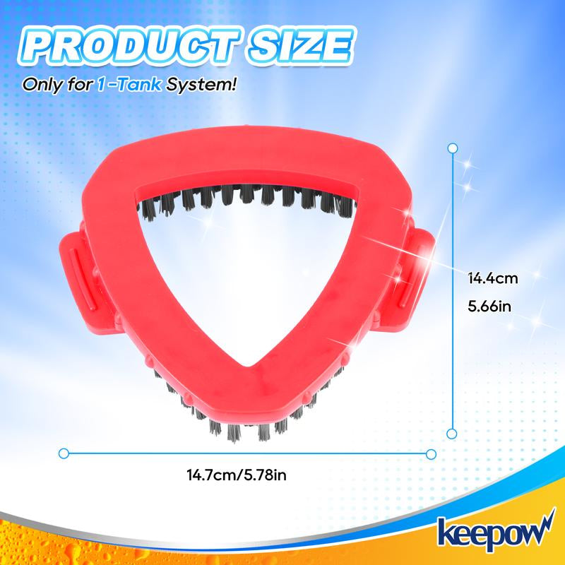 Keepow Mop Heads + Scrub Brush Replacement Set Compatible with Spin Mop and Bucket 1 Tank System